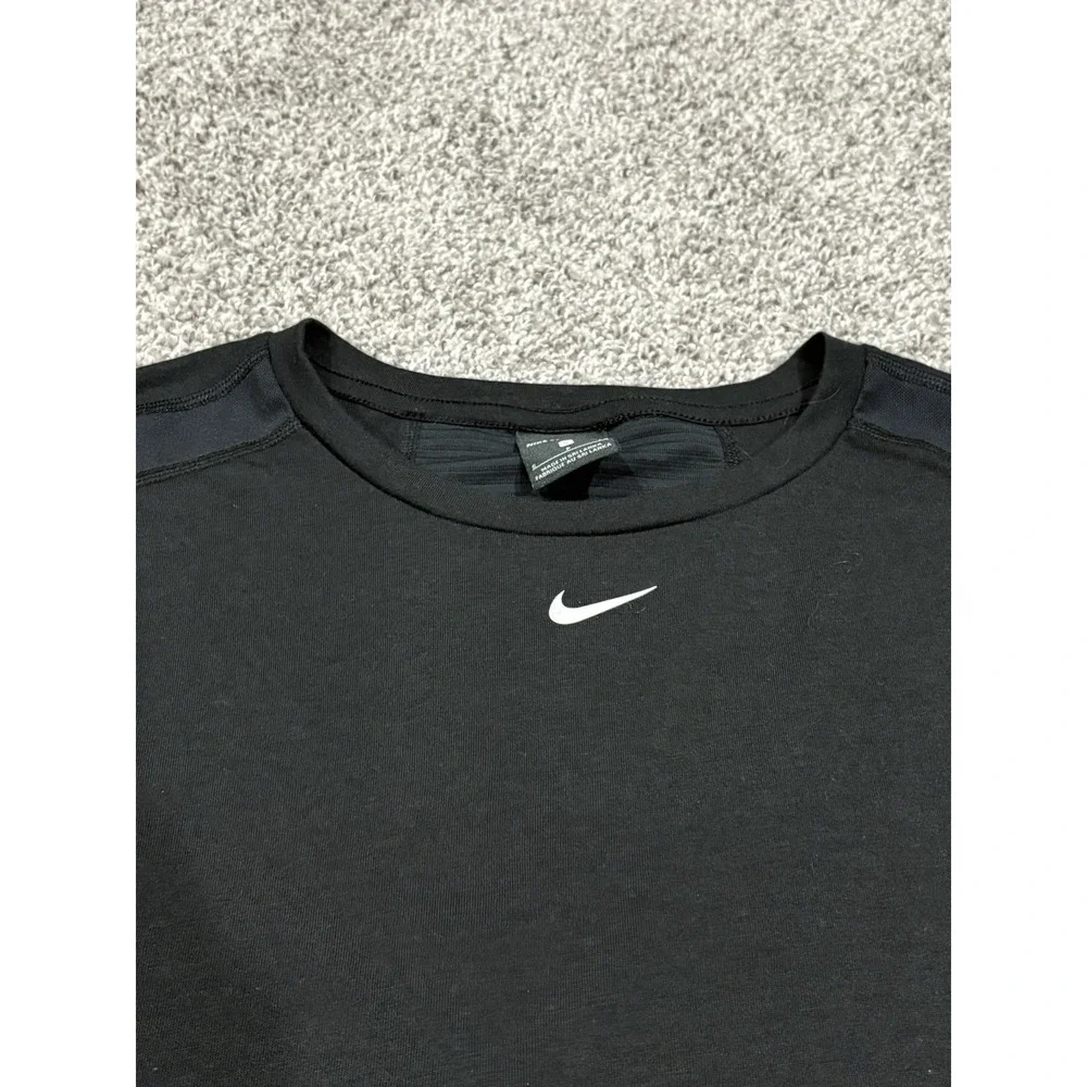 Nike Shirt‎ Womens black short sleeve mid swoosh summer Aeroadapt Size Small